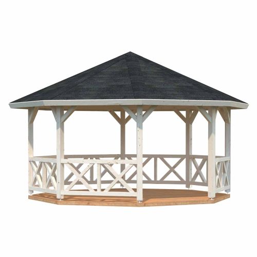 Betty 18m Heritage Wooden Gazebo with Floor and Roof Shingles