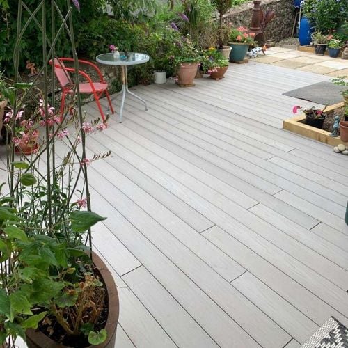 TherraWood Composite Decking - Embossed Stone Grey (3.6m x 140mm x 26mm)