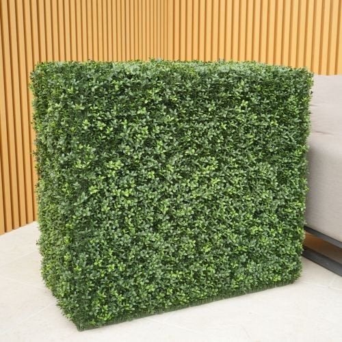 Artificial Boxwood Hedge Green E 100cm x 50cm x 90cm (UV Protected)