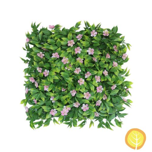 Jasmine Pink Flower and Leaf Wall Panel 50cm x 50cm 4 Pack (UV Resistant)