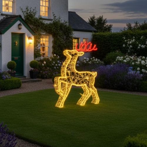 175cm x 130cm Lit Display Reindeer