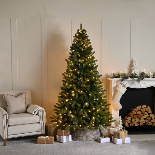 7ft (210cm) Pre-Lit Millers Lake Pine Artificial Christmas Tree