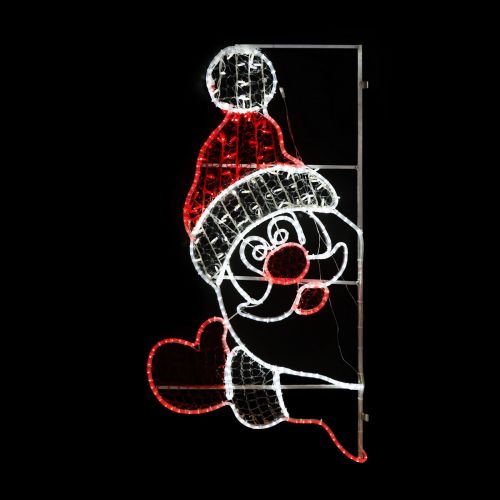 180cm x 90cm Waving Santa Rope Light Silhouette