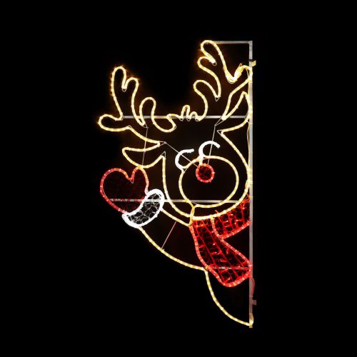 180cm x 90cm Waving Reindeer Rope Light Silhouette
