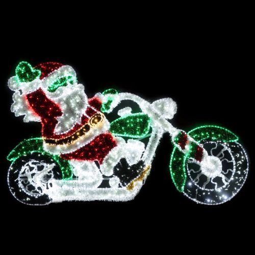 150cm x 250cm Lit Santa on Motorbike