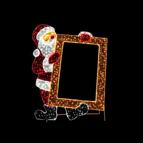 270cm Lit Santa Picture Frame Photo Opportunity