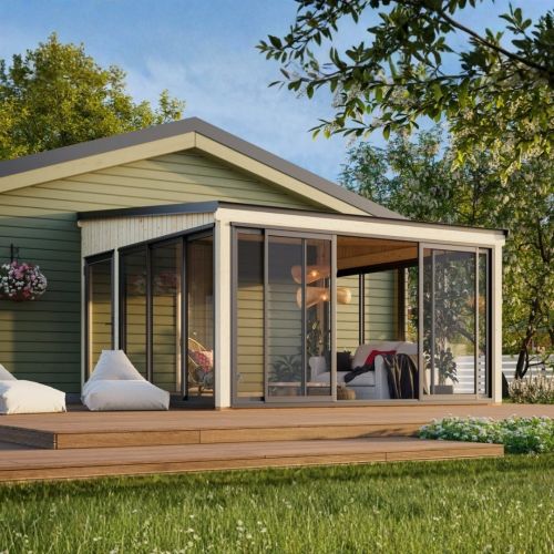 Lumi 16.6m2 Timber Conservatory with Sliding Doors & Double Glazing