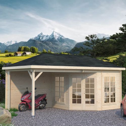 Melanie 15.1m Summerhouse with Side Gazebo