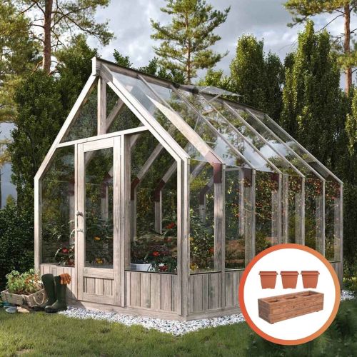 The Heritage Emilia 8.2m Wooden Greenhouse (8ft x 12ft)