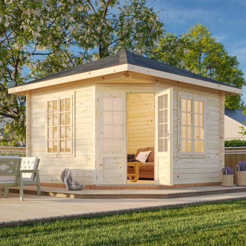 Melanie 9.9m Wooden Pavilion with Roof Shingles