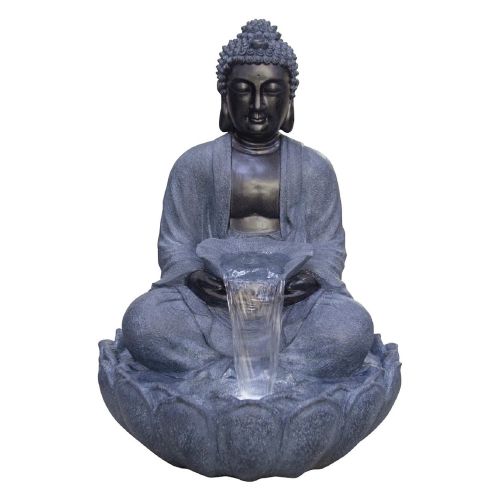 Giant Grey/Black Sitting Buddha