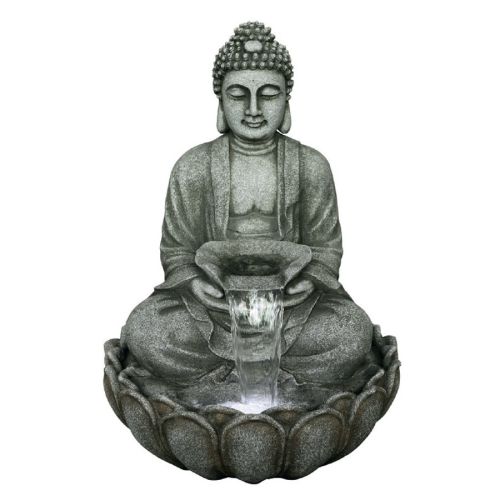 Grey and Black Sitting Buddha