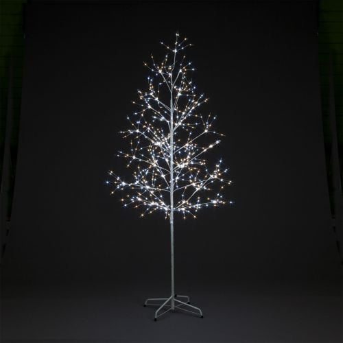 6ft (1.8m) Tree with 750 Warm White and Silver LEDs