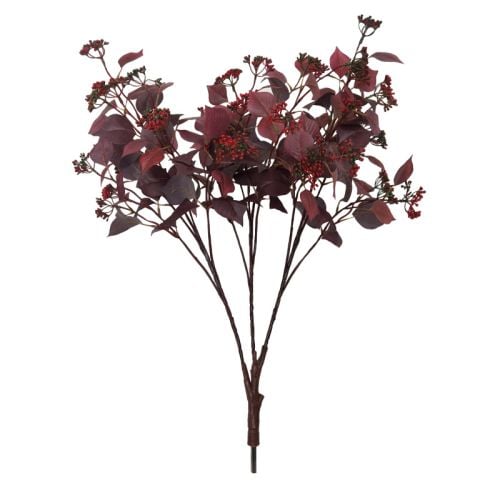 75cm MultiBranch Burgundy Foliage Berry Branch