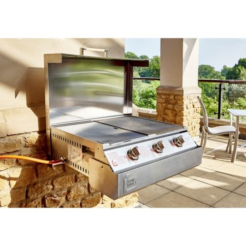 Space Grill Fold-Away 3 Burner Built-in Gas BBQ