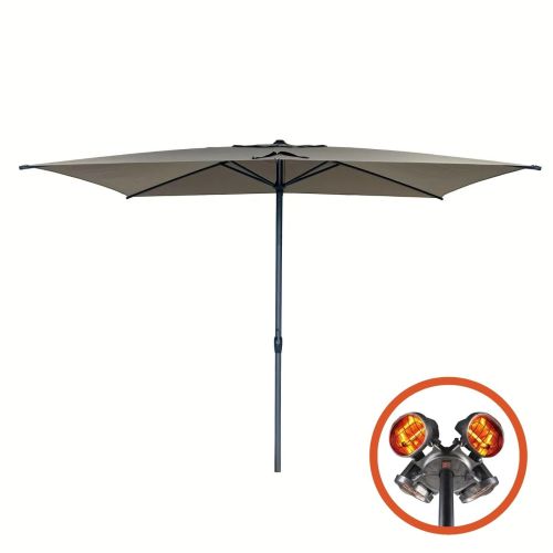 Solora Rectangular Parasol 2m x 3m - Taupe
