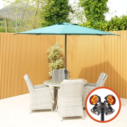 Solora Round Parasol 3m - Dark Green