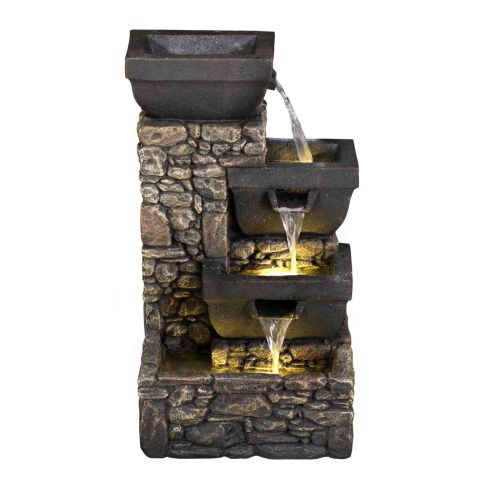 Solar Bowls on Stone Wall