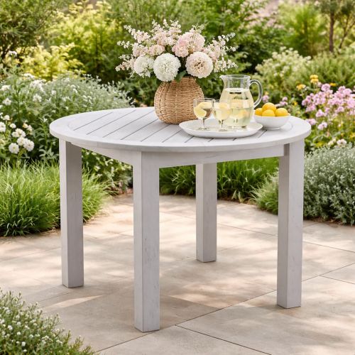 Winawood 110cm Round Dining Table - Stone Grey