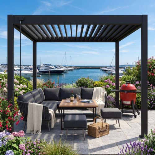 Zeus Bio-Climatic Pergola - Charcoal (3m x 3m)