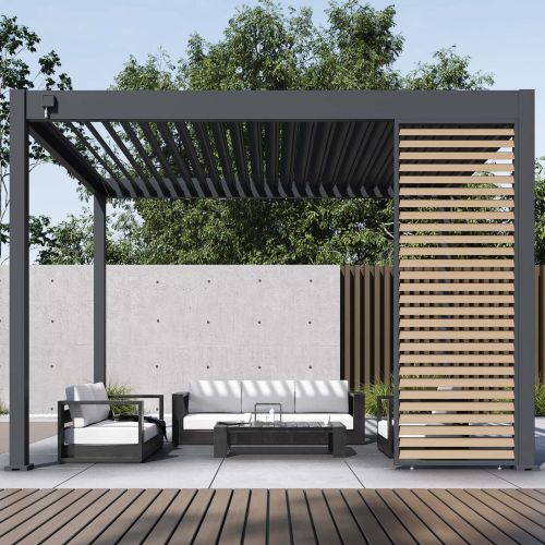 Zeus Horizontal Adjustable Panel 4m Side - Woodgrain