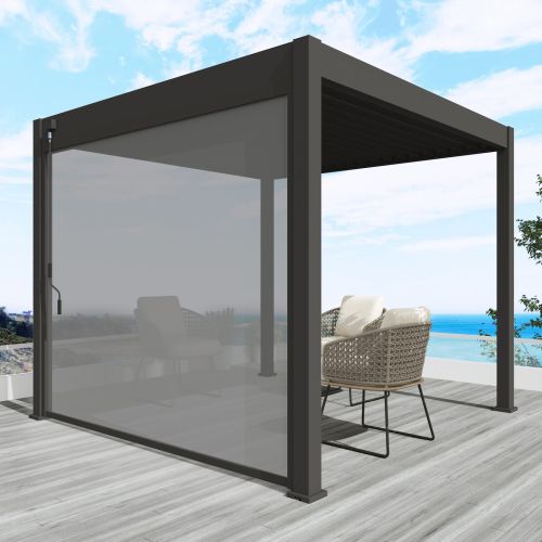 Zeus Pergola Wind Screen 3.6m - Dark Grey