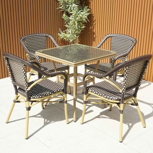 Lyon Stacking Bistro Set in Brown