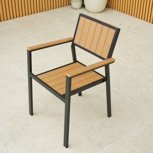 Fairmont High Back Chair - Black and Light Brown