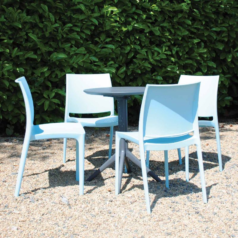 Round plastic deals table with chairs