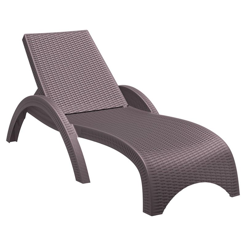 Fiji Rattan Sunlounger Brown