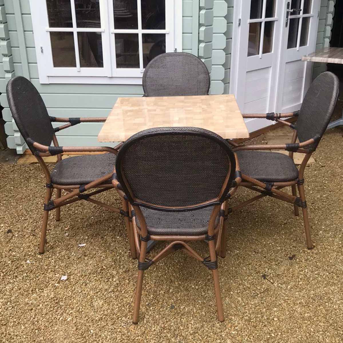 Georgia Table with 4 Lyon Carver Chairs