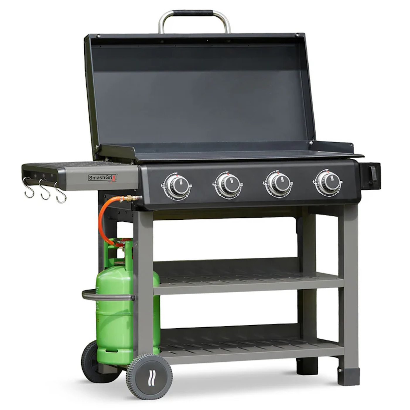 Grillstream Smashgrill 4 Burner BBQ with Trolley - Matt Black