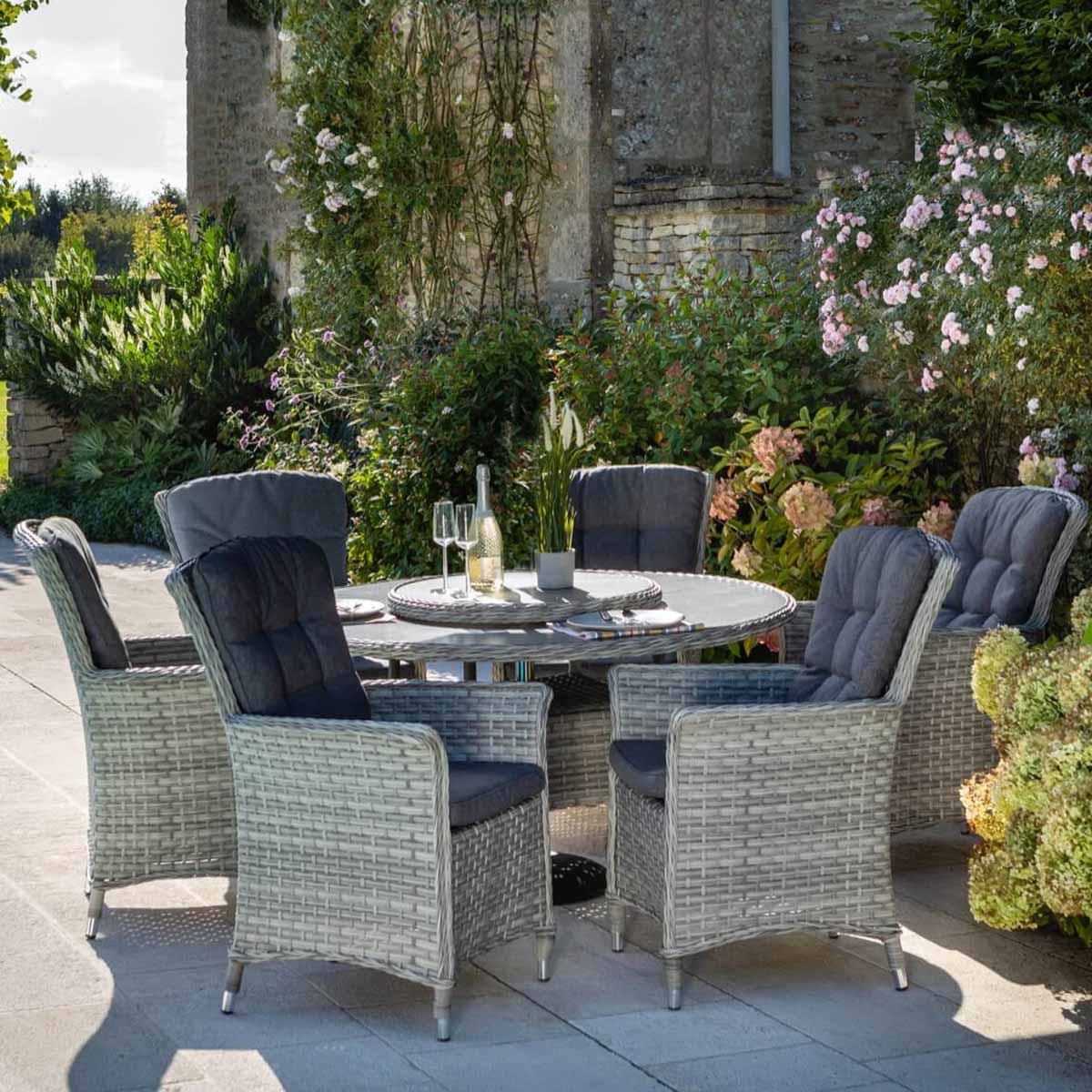 Heritage Tuscan 6 Seat Round Ceramic Top Set in Ash