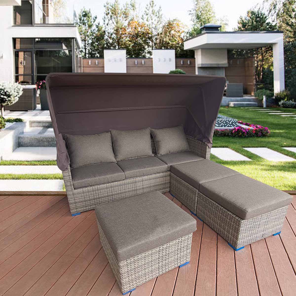 Hoffenheim Daybed Lounge Sofa with Roof