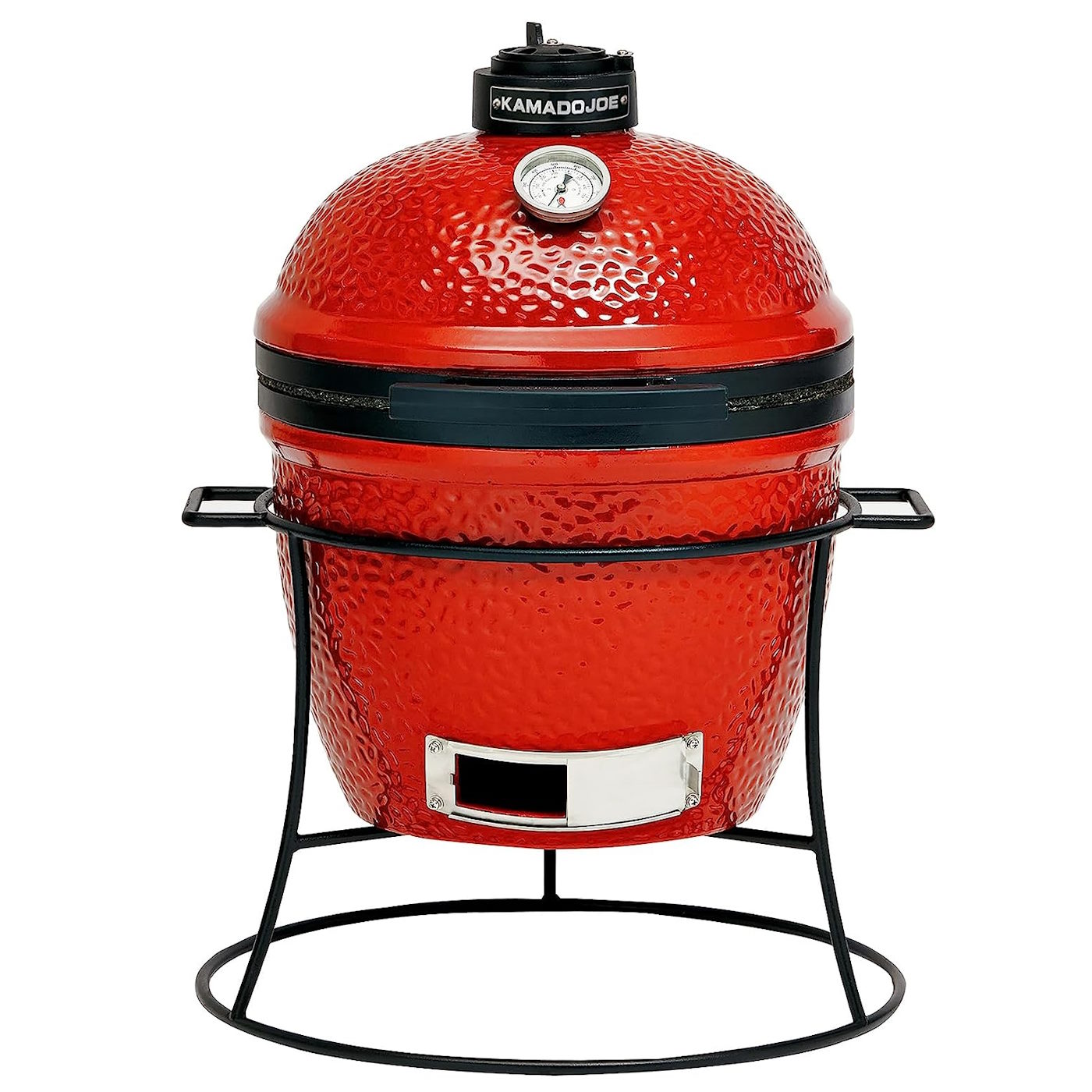 Kamado Joe Jr. Red BBQ with Cart, Heat Deflector & Tools