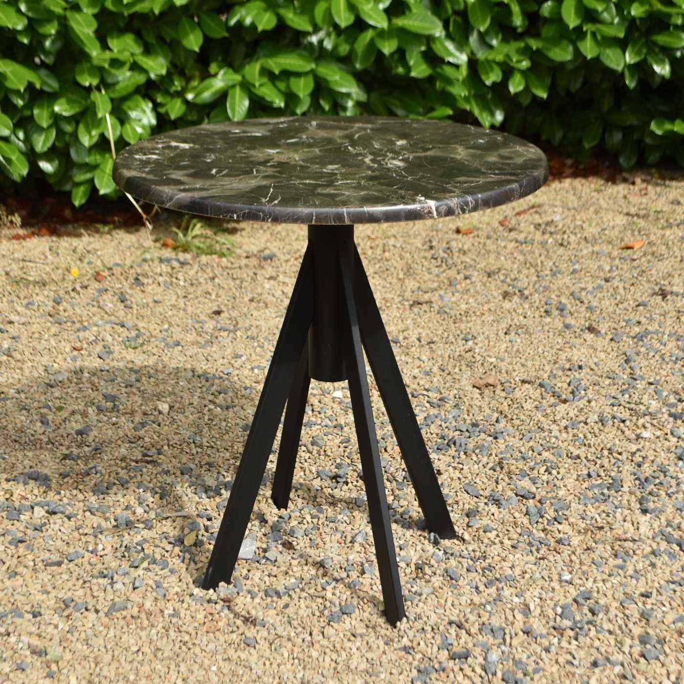 Karacabey Marble 70cm Round Werzalit Bistro Table with Fuoz Legs