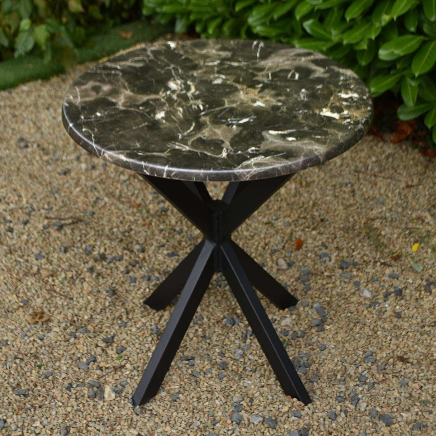Karacabey Marble 70cm Round Werzalit Bistro Table with Lexi Legs