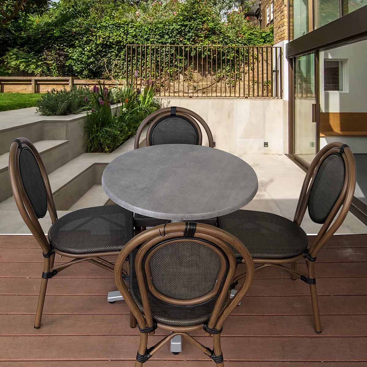 Lyon Chairs City Round Folding 4 Seaters Set