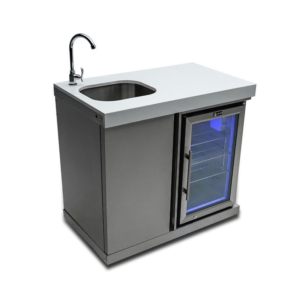 Mont Alpi - Stainless Steel Beverage Center Module (Sink & Fridge)