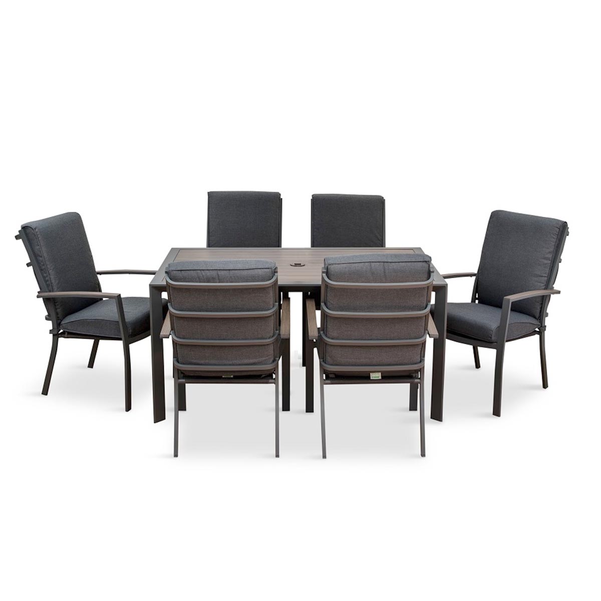 Milano 6 Seat Rectangular Set with Highback Armchairs