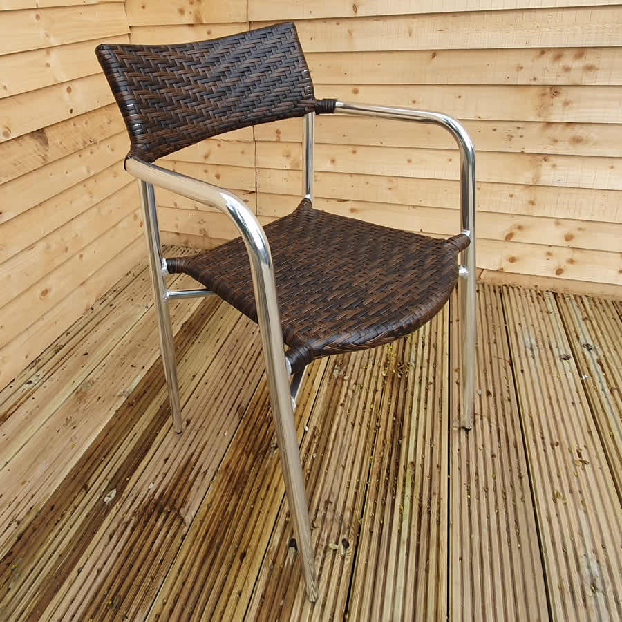 Parisian Mix Brown Rattan Commercial Chair (Milano)