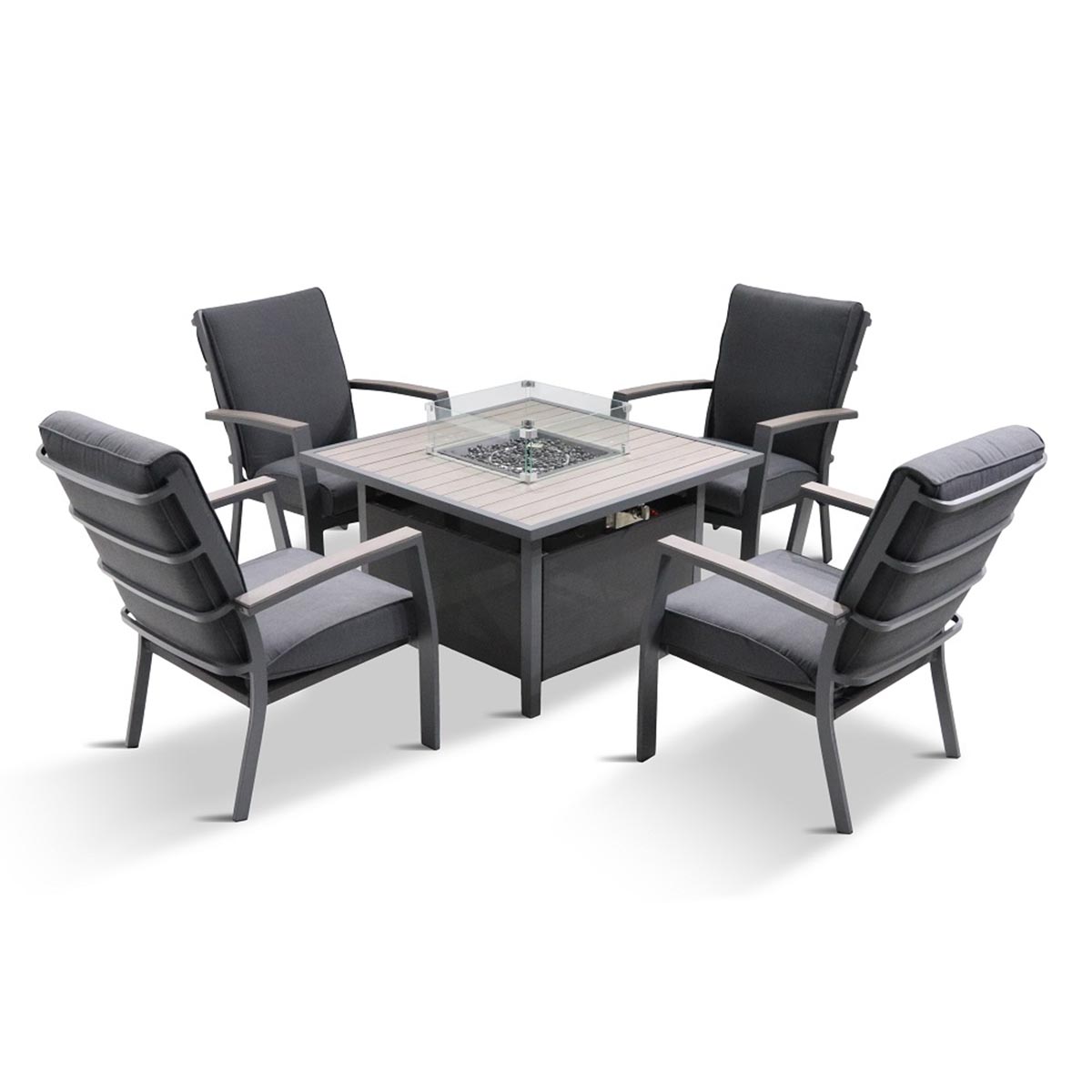 Milano Lounge 4 Seater Fire Pit Set