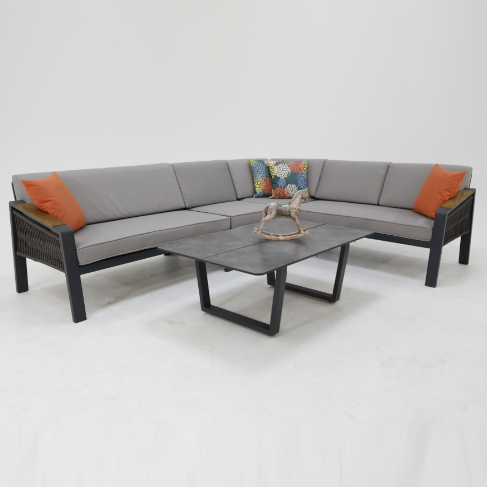 Mykonos Corner Plus Set in Anthracite