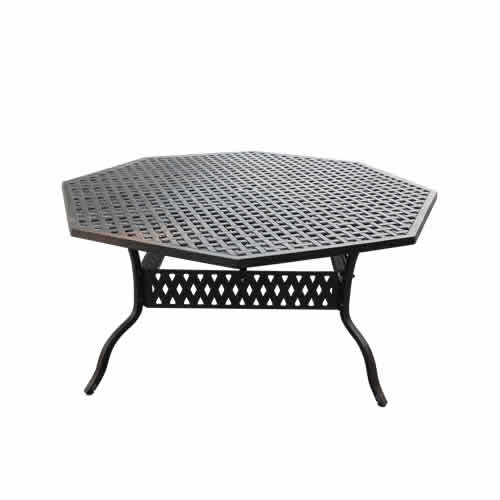 168cm Bronze Octagonal Cast Aluminium Table