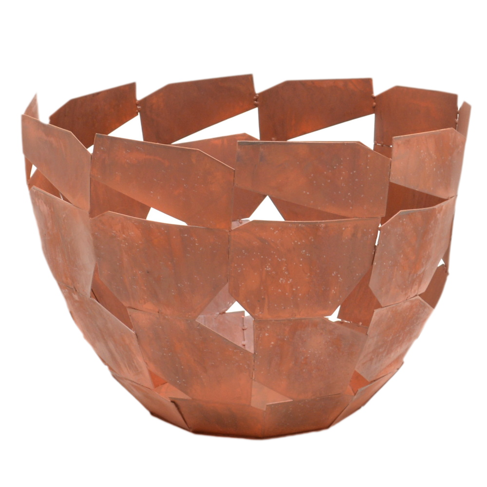 Outdoor Metal Industrial Firebowl in Rust