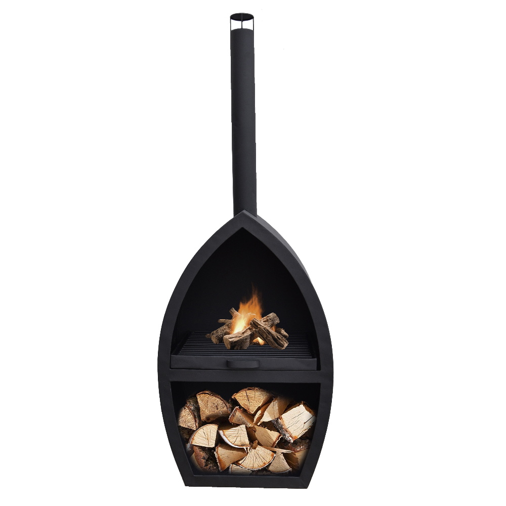Poole 154cm Fireplace – Black Iron