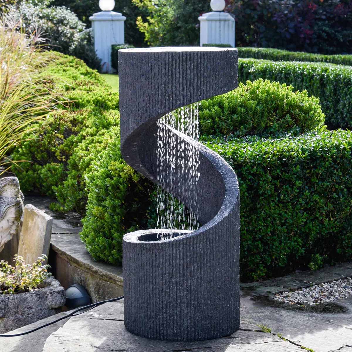 Outdoor Spiral 82cm Granite Water Feature