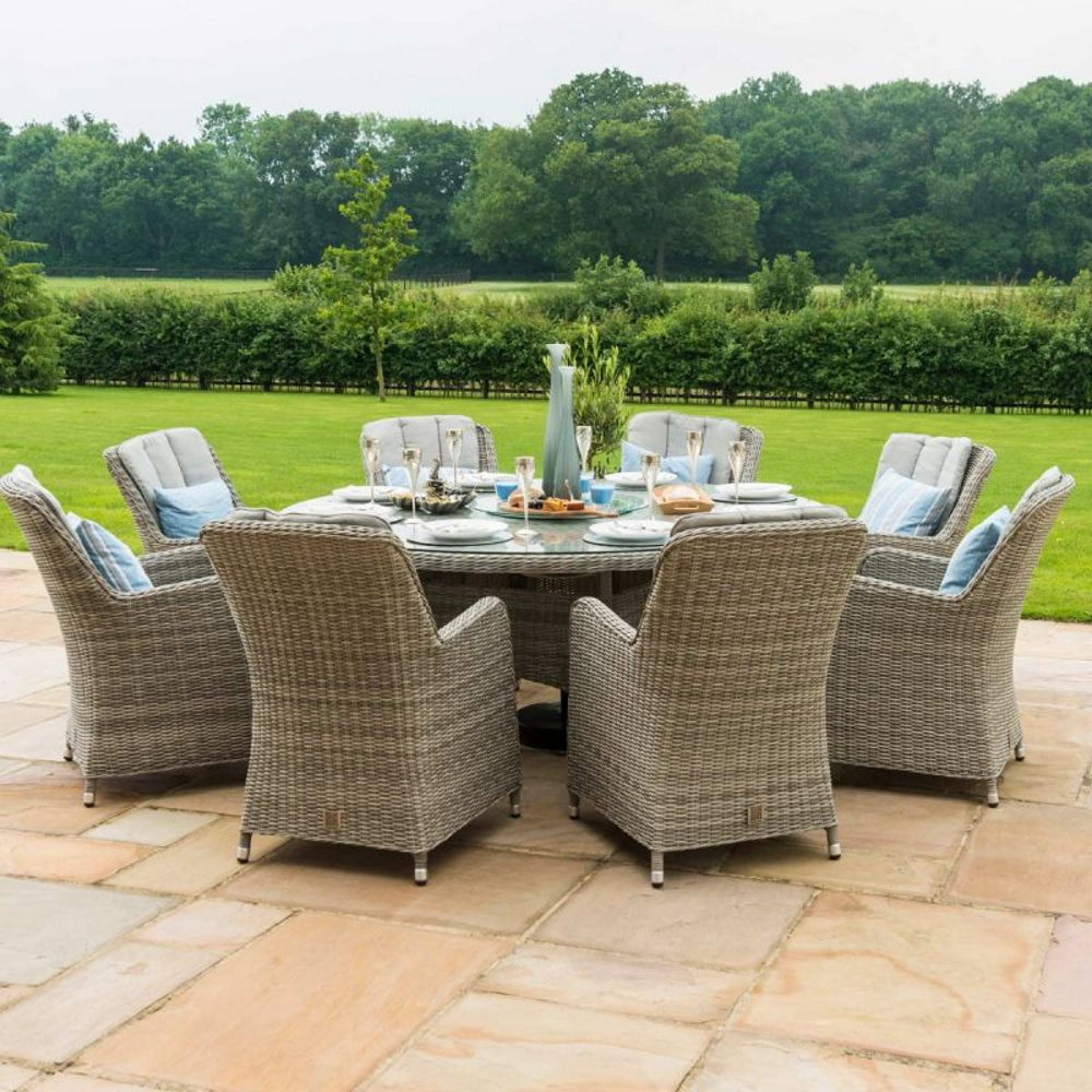 Oxford 8 Seat Round Set with Round Ice Bucket & Hamilton Chairs