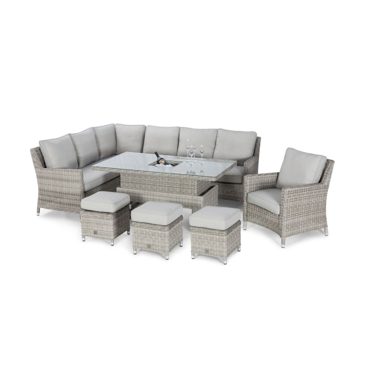 Exclusive Quick Dry Oxford Corner Rising Dining Set with Venice Armchair