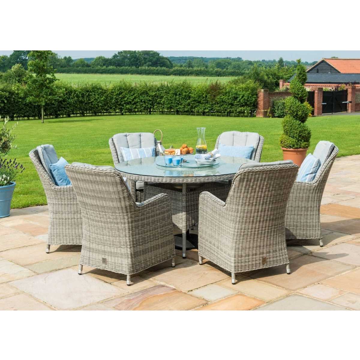 Exclusive Quick Dry Oxford 6 Seat Round Venice Dining Set